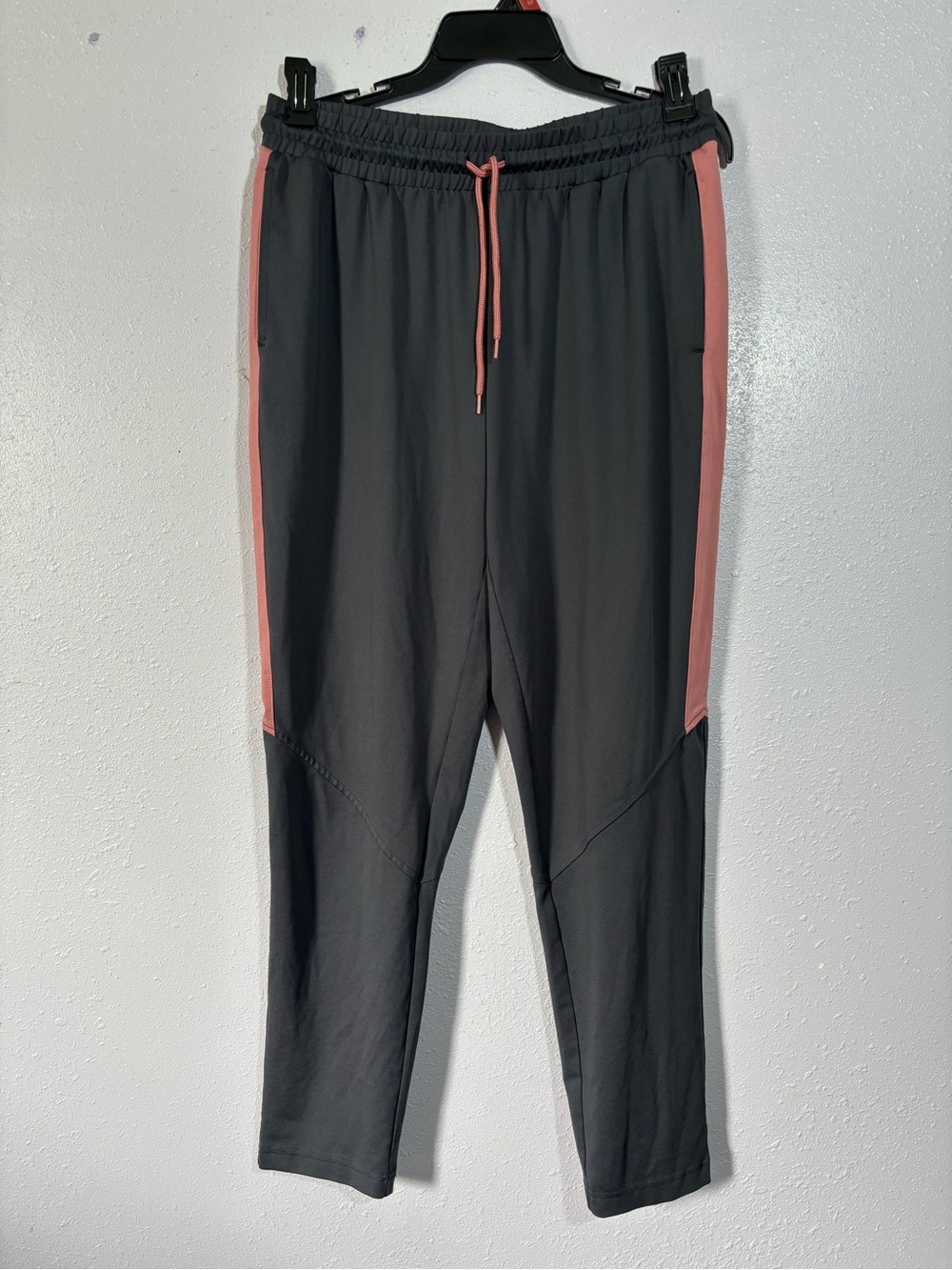 ZELOS Charcoal Joggers with Pink Side Panels
